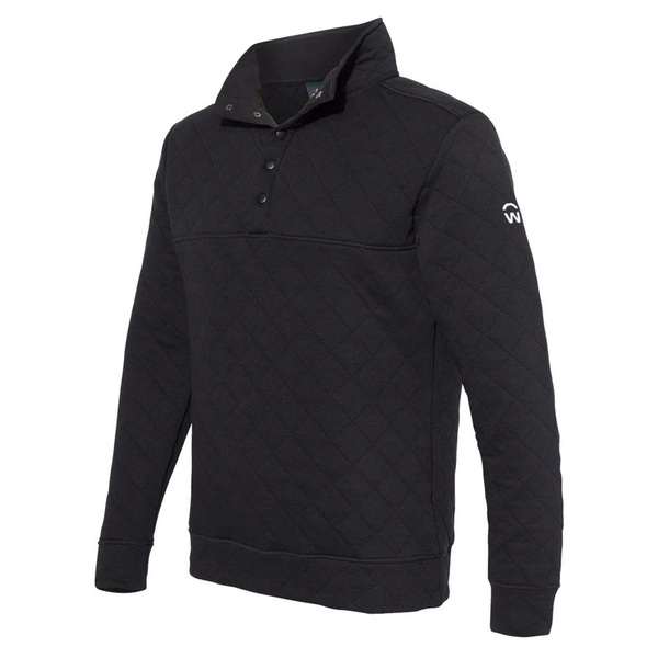 Mens Quilted Snap Pullover